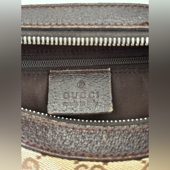 AUTHENTIC GUCCI GG Brown Monogram Canvas Bag Vintage Y2K - Picture 8 of 12